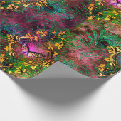 Pfauenfederschmetterling viktorianisch elegant lil geschenkpapier (Ecke)