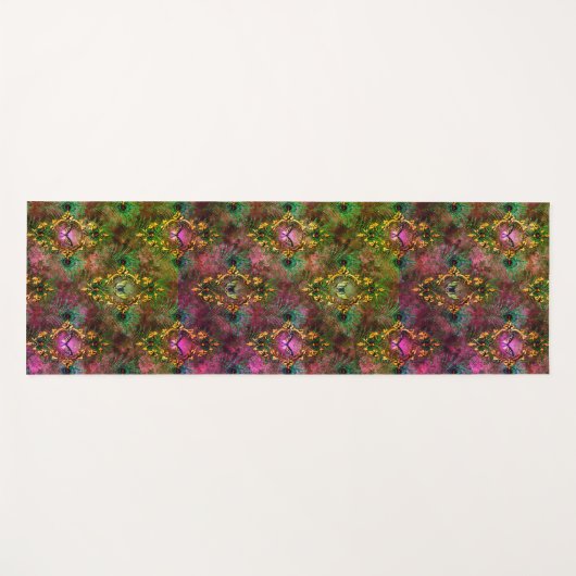 Pfauenfederschmetterling viktorianisches lila Gold Yogamatte (Vorderseite (Horizontal))