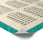 Pfauenfedertafel für den Empfang Poster (Ecke)