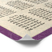 Pfauenfedertafel für den Empfang Poster (Ecke)