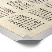 Pfauenfedertafel für den Empfang Poster (Ecke)