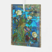 Pfauenfenster Ornament Aus Glas (Vorderseite links)