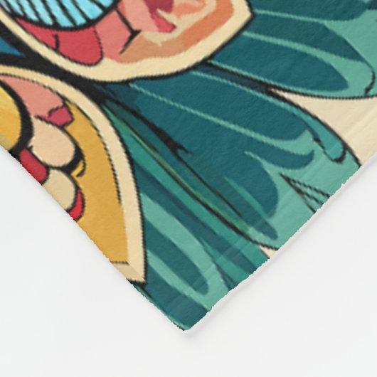 Pfauenfest Blumenmuster Fleecedecke (Ecke)