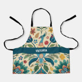 Pfauenfest Blumenmuster Schürze (Vorderseite)