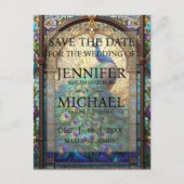 Pfauenfestes Glas speichert die Datumskarten Postkarte (Vorderseite)