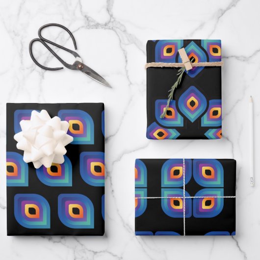 Pfauenflamme (Muster) Geschenkpapier Set (Vorderseite)