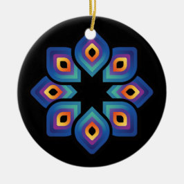 Pfauenflamme (Radial) Keramik Ornament