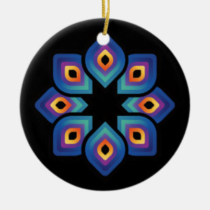 Pfauenflamme (Radial) Keramik Ornament