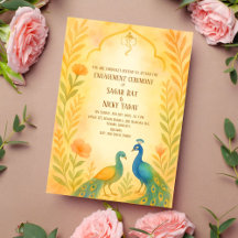 Pfauenfloral Indische Hindusche Verlobung Zeremoni