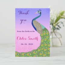 Pfauenförmiges rosa und blaues Brautparty