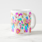 Pfauenfreude Art Jumbo-Tasse (Vorderseite Rechts)