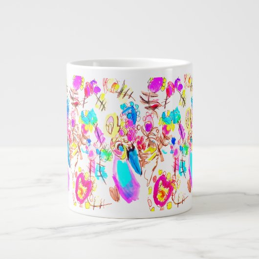 Pfauenfreude Art Jumbo-Tasse (Vorderseite)