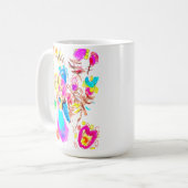 Pfauenfreude Art Kaffeetasse (Vorderseite Links)