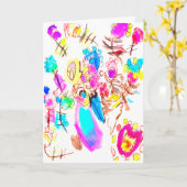 Pfauenfreude Art  Karte (Gelbe Blume)