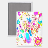 Pfauenfreude Art Magnet (Vorderseite/Rückseite)