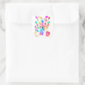 Pfauenfreude Art Quadratischer Aufkleber (Tasche)