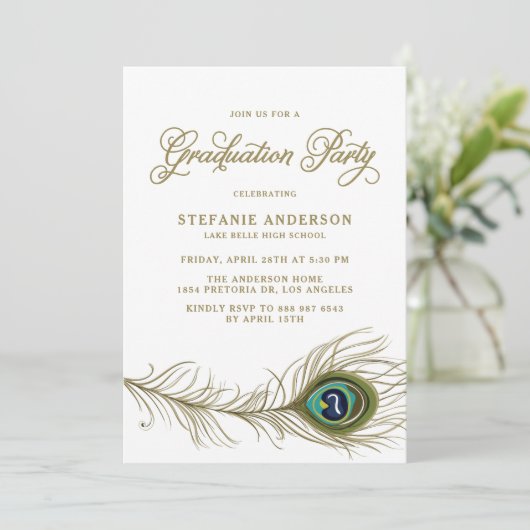 Pfauenfußgefechterpartei Einladung (Stehend Vorderseite)