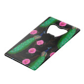 Pfauengarten Geldbeutel Flaschenöffner (Rückseite Schrägansicht)