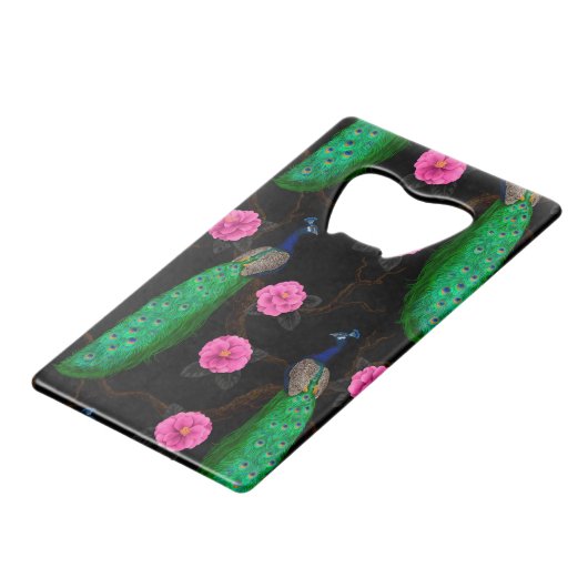 Pfauengarten Geldbeutel Flaschenöffner (Rückseite Schrägansicht)