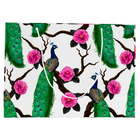 Pfauengarten Große Geschenktüte (Rückseite)