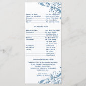 Pfauengarten in Blau-Weiß-Hochzeitsprogramm Programm (Rückseite)