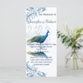 Pfauengarten in Blau-Weiß-Hochzeitsprogramm Programm (Stehend Vorderseite)