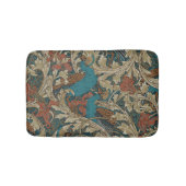 Pfauengarten in Blaugrün Rost Senf Beige Badematte (Vorderseite)