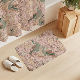 Pfauengarten in Salbei-Pfirsich-Hauch-Beige Badematte
