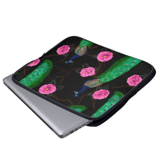 Pfauengarten Laptopschutzhülle (Vorne Knopf)