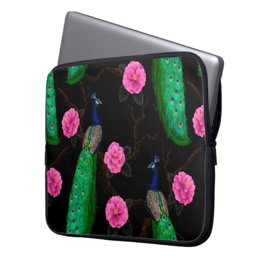 Pfauengarten Laptopschutzhülle (Vorderseite Links)