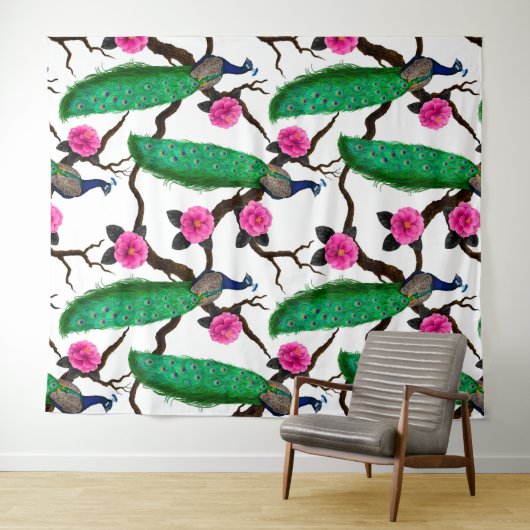 Pfauengarten Wandteppich (Beispiel (Horizontal))