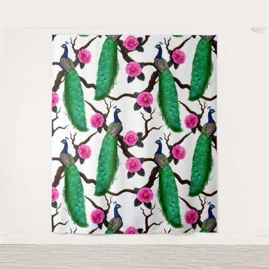 Pfauengarten Wandteppich (Vorderseite)