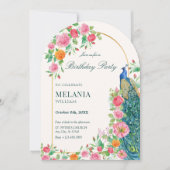 Pfauengeburt Einladung (Vorderseite)