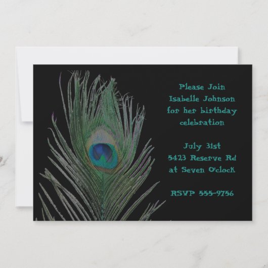 Pfauengeburt Einladung (Vorderseite)
