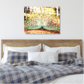 Pfauengepflasterte Canvas Print Leinwanddruck (Insitu (Schlafzimmer))