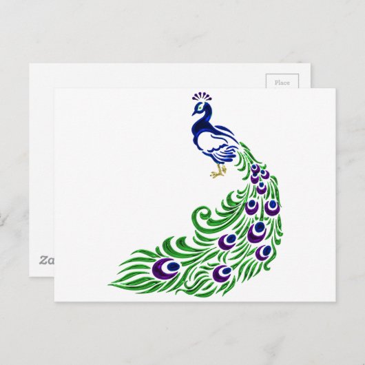 Pfauengeschenke Postkarte (Vorne/Hinten)