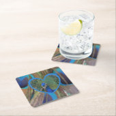 Pfauengesicht im Untersetzer Herzpapier (Vor Ort)