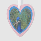 Pfauengesicht in Herzkruste. Keramik-Ornament Ornament (Vorderseite)