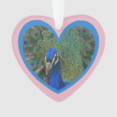 Pfauengesicht in Herzkruste. Keramik-Ornament Ornament (Vorderseite)