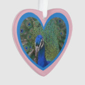 Pfauengesicht in Herzkruste. Keramik-Ornament Ornament (Vorderseite)