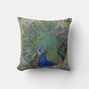 Pfauengesicht mit Feathers Pillow Kissen