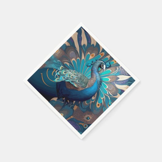 Pfauengestaltung Serviette (Ecke)