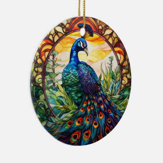 Pfauengestanzte Keramik Treppenbaum Keramik Ornament (Rechts)