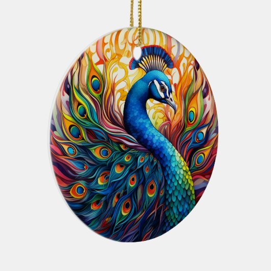 Pfauengestanzte Keramik Treppenbaum Keramik Ornament (Rechts)