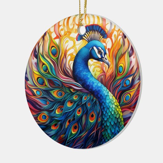 Pfauengestanzte Keramik Treppenbaum Keramik Ornament (Links)