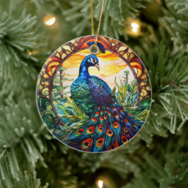 Pfauengestanzte Keramik Treppenbaum Ornament