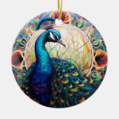 Pfauengestanzte Keramik Treppenbaum Ornament (Vorne)