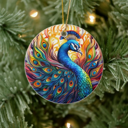 Pfauengestanzte Keramik Treppenbaum Ornament (Baum)