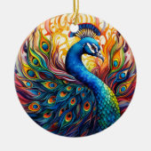 Pfauengestanzte Keramik Treppenbaum Ornament (Vorne)