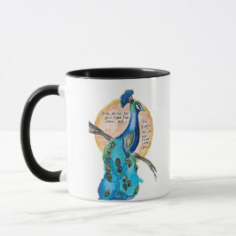 Pfauenglanz Kunst, ohne Hintergrund, mit Jesaja 60 Tasse